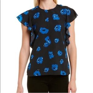 Derek Lam 10 Crosby Ruffle Floral Blouse S